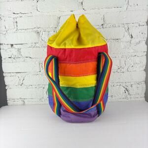 Colorful Rainbow Striped Insulated Tote Bag